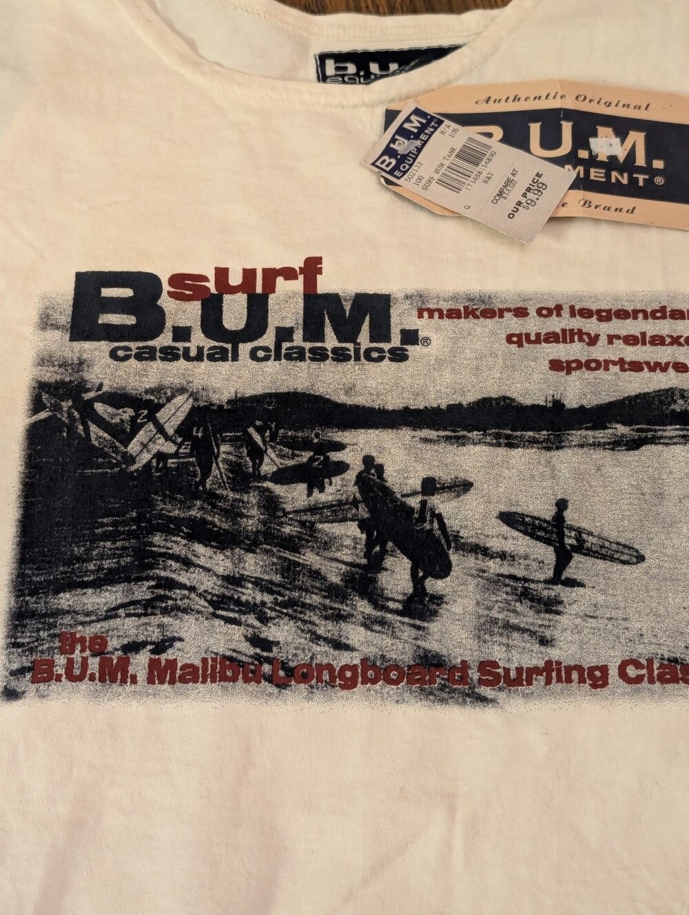 B.U.M. Men's Cream Graphic Tank- NOS